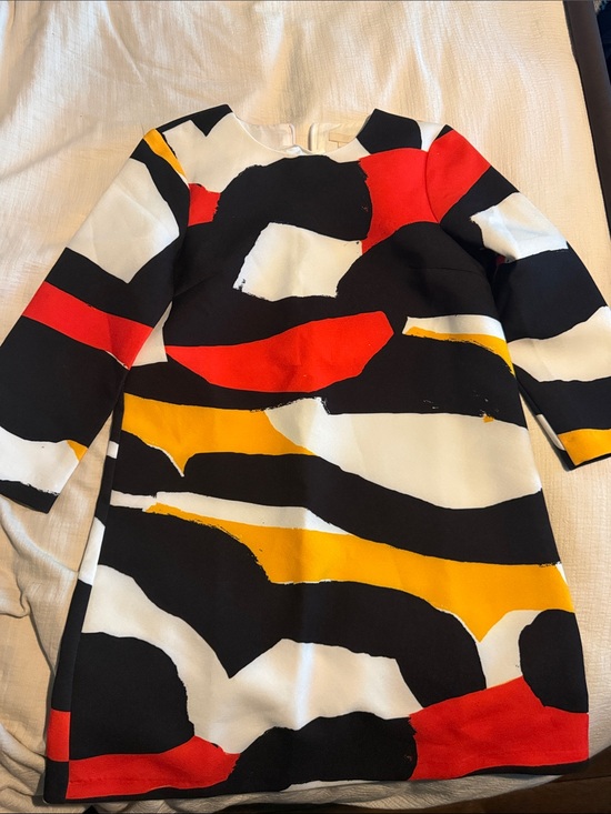 H&M Dresses & Skirts - H&M Black White Red Yellow Abstract Print Shift Dress